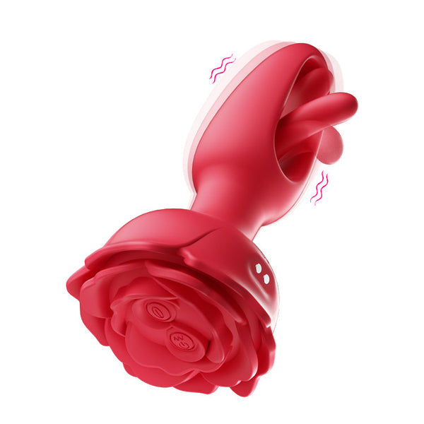 Plug Anale a Forma di Rosa Vibrante e Battente