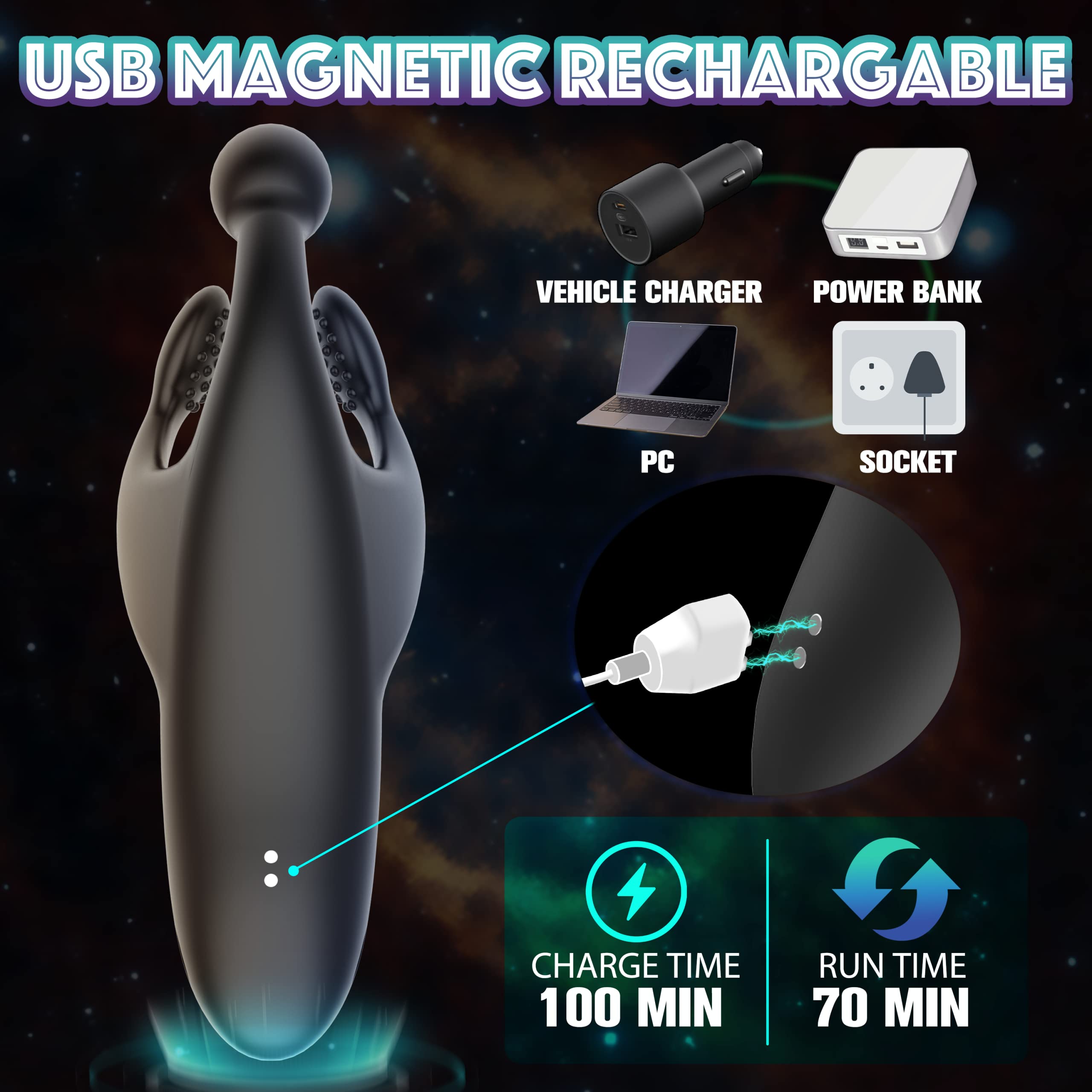 Vibratore per Pene con Tapping e Vibrazione
