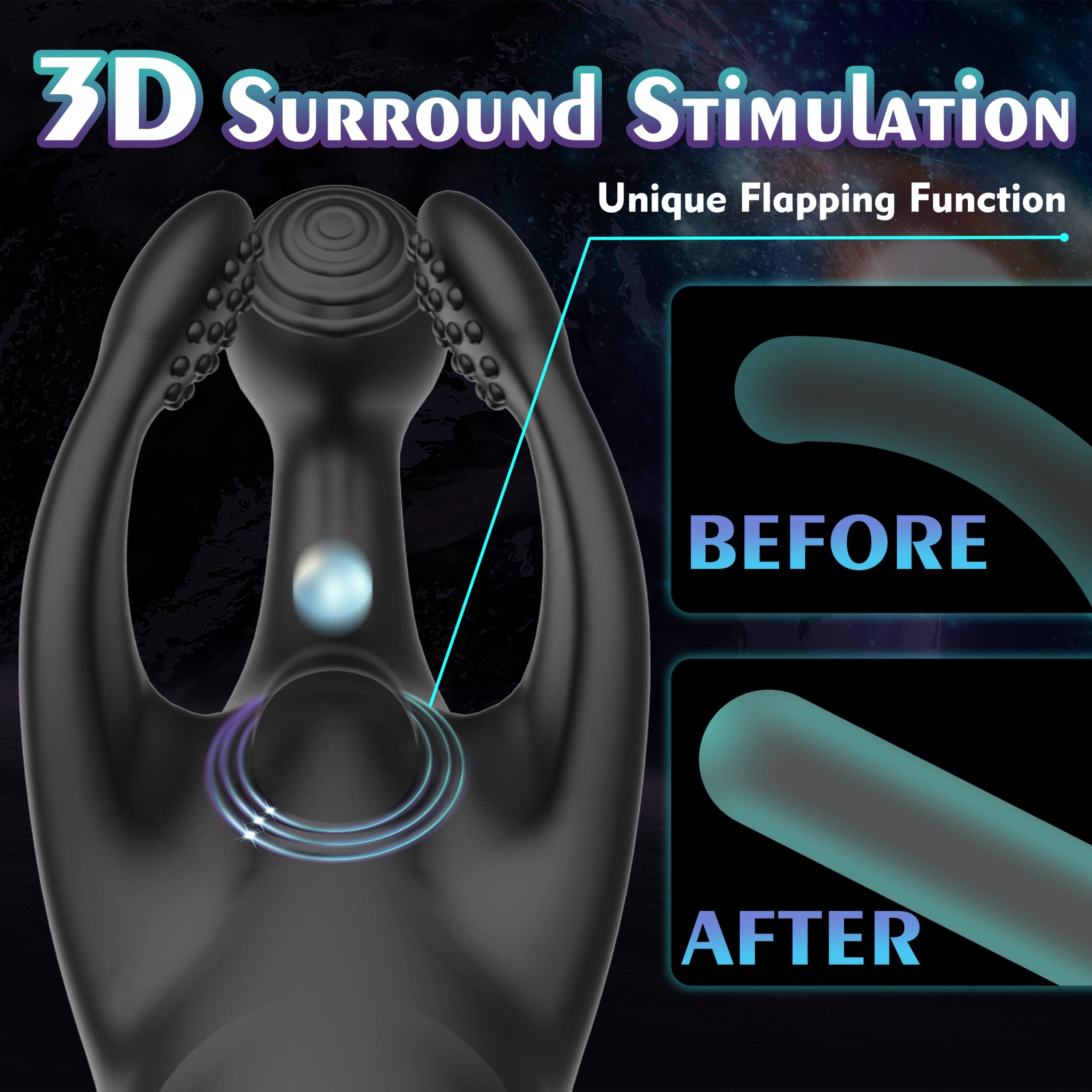 Vibratore per Pene con Tapping e Vibrazione