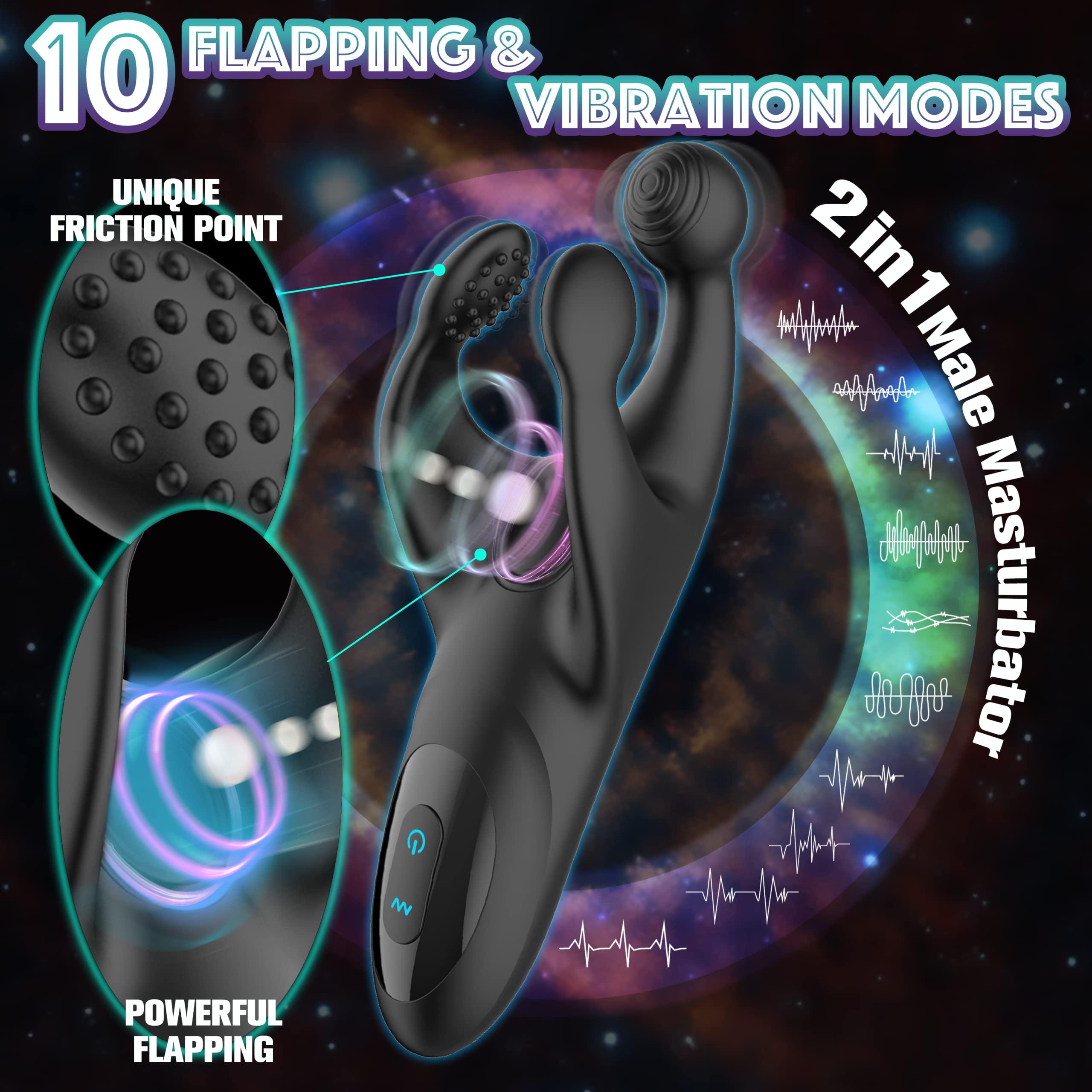 Vibratore per Pene con Tapping e Vibrazione