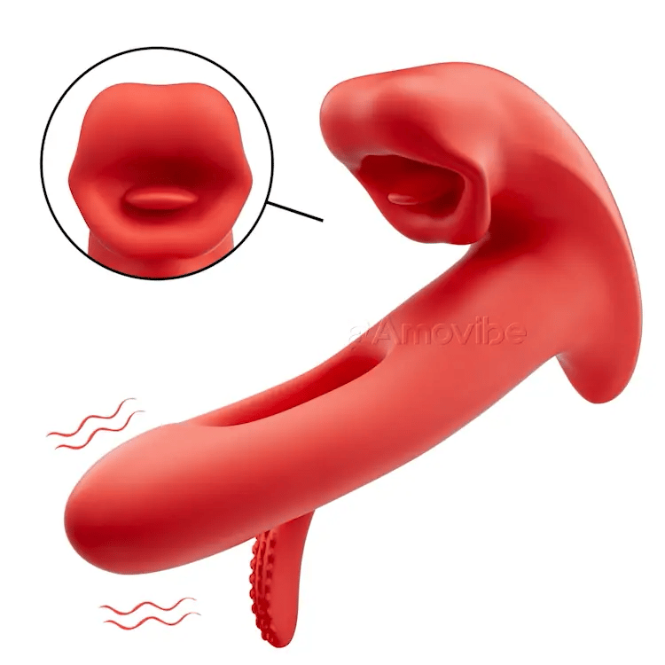 Vibratore Clitorideo con Bocca che Bacia e Vibrazione