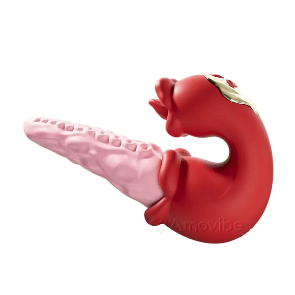 2-in-1 Octopus Vibrator with Teasing Tongue & 10 Vibration Modes