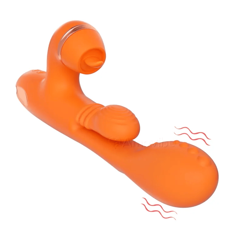 Vibratore Punto G con Massaggio a Movimento Circolare, Vibrazione e 3 Maniche per Stimolazione Clitoridea, Solletico e Leccata
