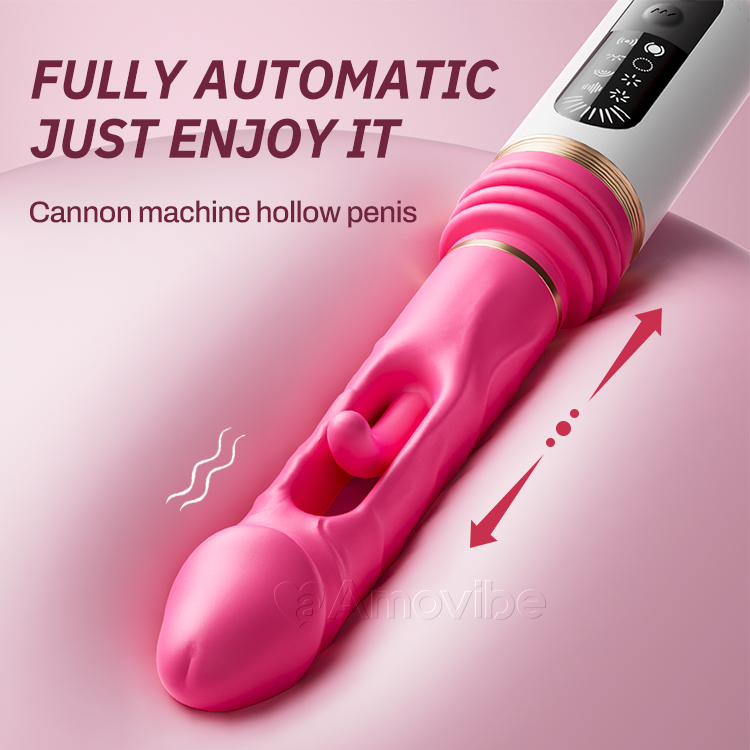 Vibratore Dildo a Spinta con Schemi di Battito e Vibrazione (Base a Ventosa Inclusa)