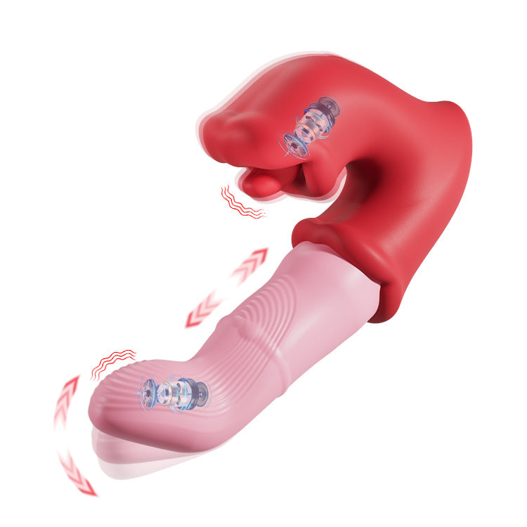 Vibratore per Punto G e Clitoride – Azione di Leccata con la Lingua, Impermeabile