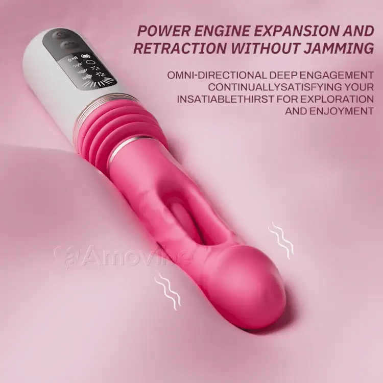Vibratore Dildo a Spinta con Schemi di Battito e Vibrazione (Base a Ventosa Inclusa)