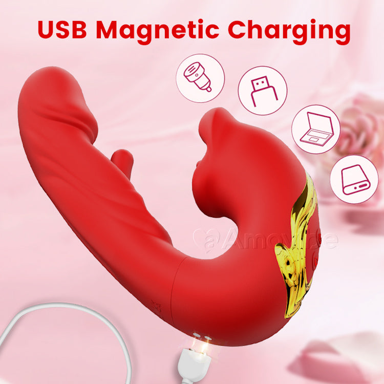 Vibratore Clitorideo con Bocca che Bacia e Vibrazione