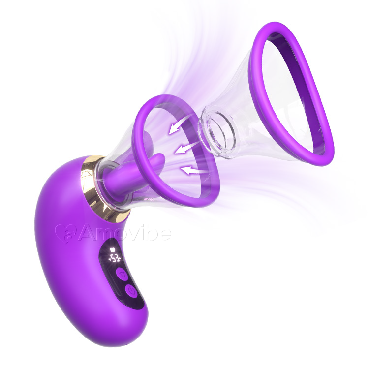 Vibratore 5-in-1 con Succhiamento, Leccamento e Controllo LCD