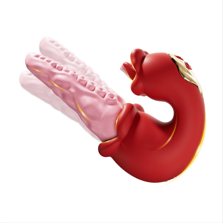 Vibratore Polpo 2-in-1 con Lingua Provocante e 10 Modalità di Vibrazione