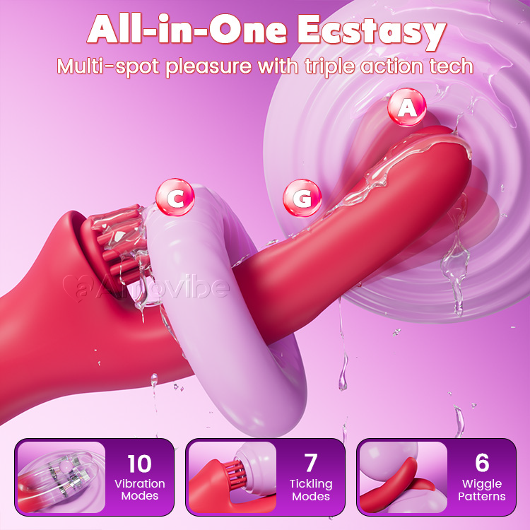 Vibratore Rabbit Sensuale "Come-Hither" con Vibrazione Solleticante