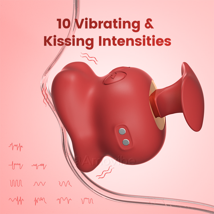Vibratore a Impugnatura con 10 Funzioni di Bacio e Vibrazione