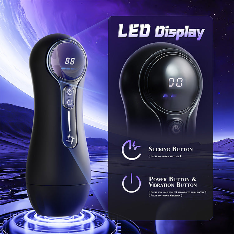 Masturbatore Maschile Automatico – 4 Aspirazioni, 9 Vibrazioni, Display LED