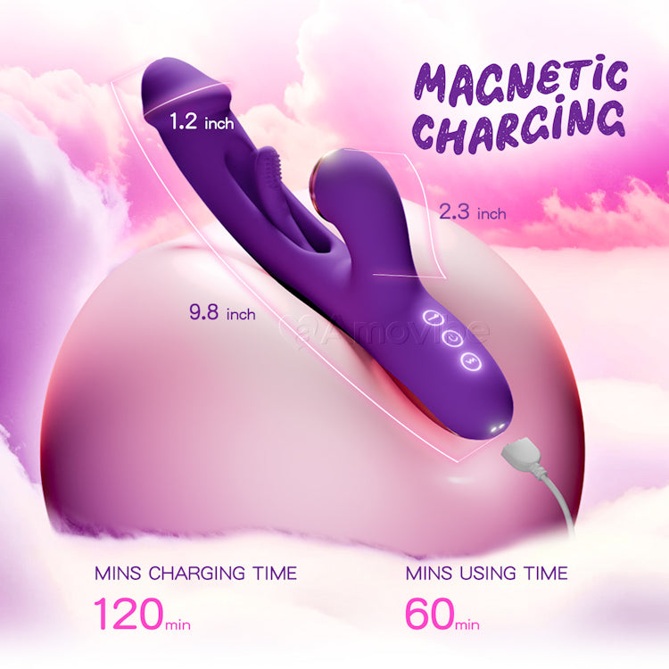 Vibratore Innovativo a Farfalla per il Punto G con Maniche in Silicone Sostituibili per Funzione di Tapping, Solletico e Leccata