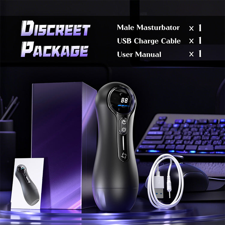 Masturbatore Maschile Automatico – 4 Aspirazioni, 9 Vibrazioni, Display LED