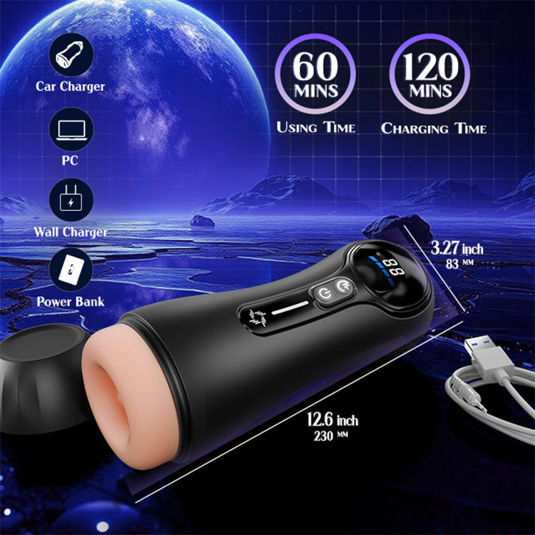 Masturbatore Maschile Automatico – 4 Aspirazioni, 9 Vibrazioni, Display LED