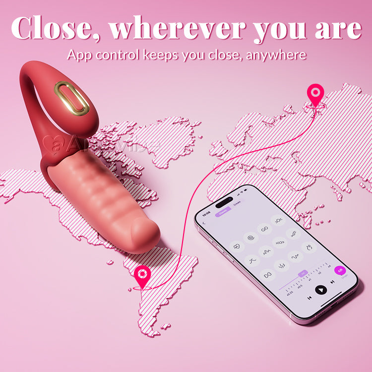 Vibratore per Punto G Controllato da App: Punto C Pulsante, Silenzioso