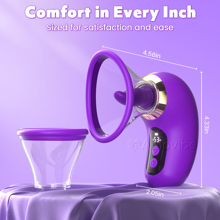 Vibratore 5-in-1 con Succhiamento, Leccamento e Controllo LCD