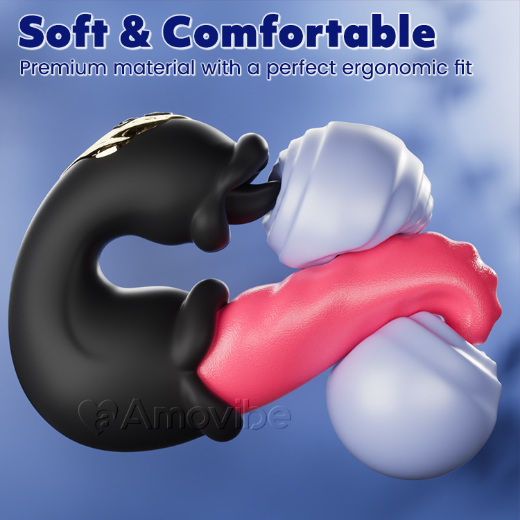 Vibratore a Spinta e Leccamento per il Punto G con Doppio Design a Rosa