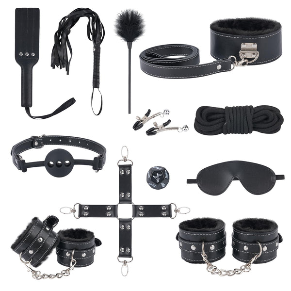 Kit BDSM Bondage – Set di 12 pezzi per costrizioni per giochi di ruolo erotici e controllo