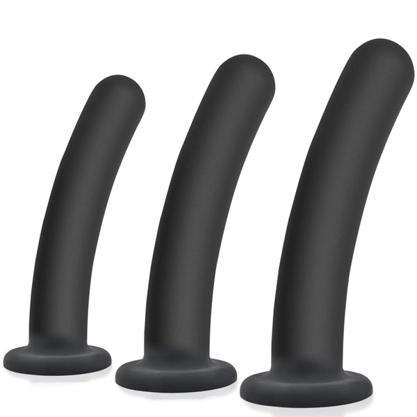 Set di Plug Anali in Silicone per Prostata e Punto G con Base a Forte Ventosa