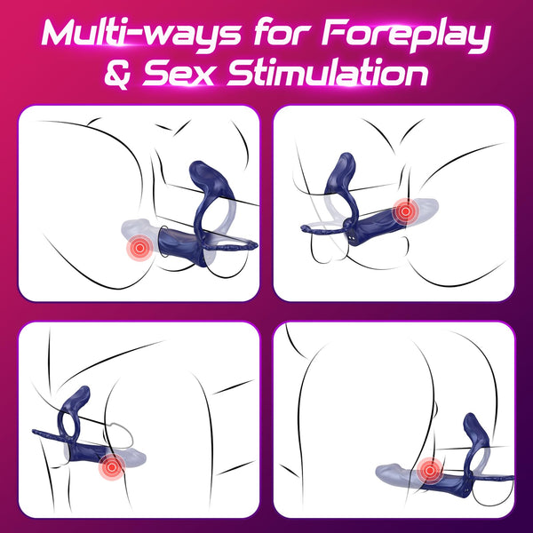 Strap-On pene e manicotto vibrante – anello per il pene per stimolazione clitoridea e del punto G